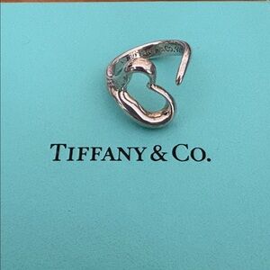 Tiffany & Co. Open Heart Ring Elsa Peretti Sterling Silver 925 Sz 5 VGUC 15.5mm